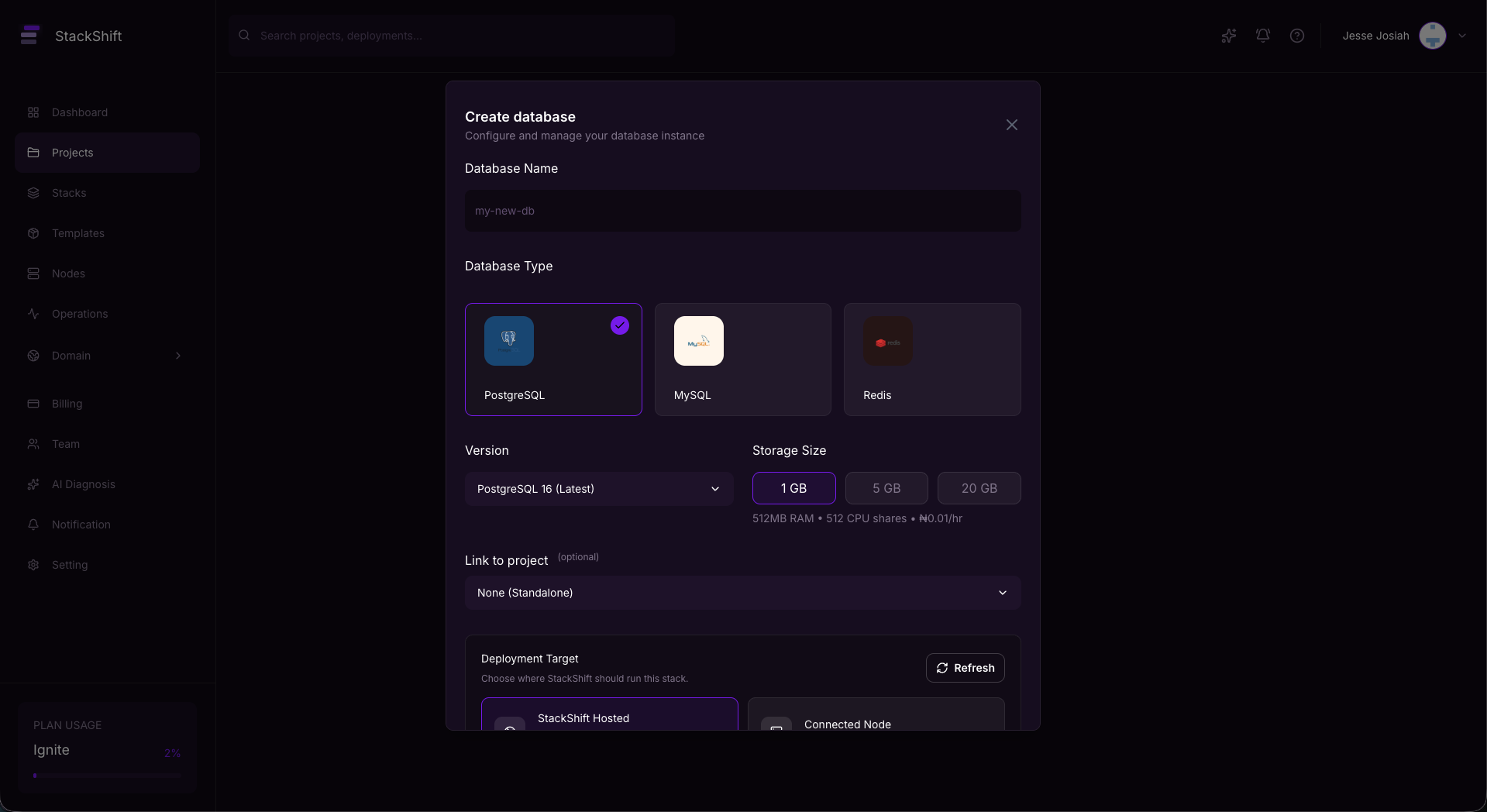 StackShift section